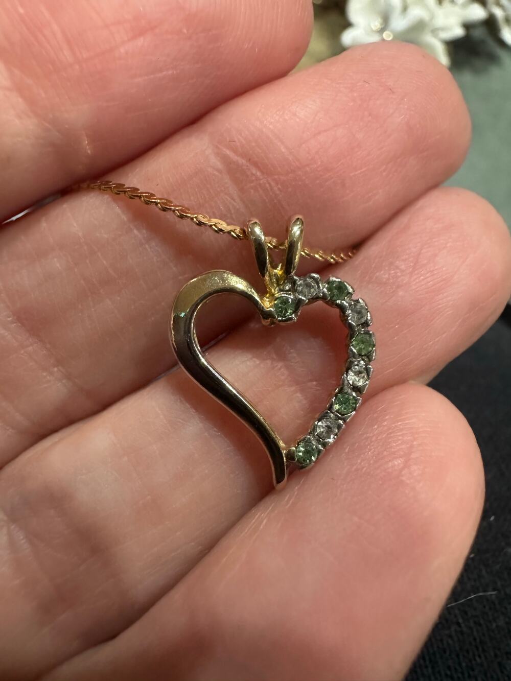 Vintage Heart Pendant Necklace – August Birthdays!